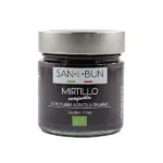 Ekologiczna konfitura jagodowa w szklanym słoiku