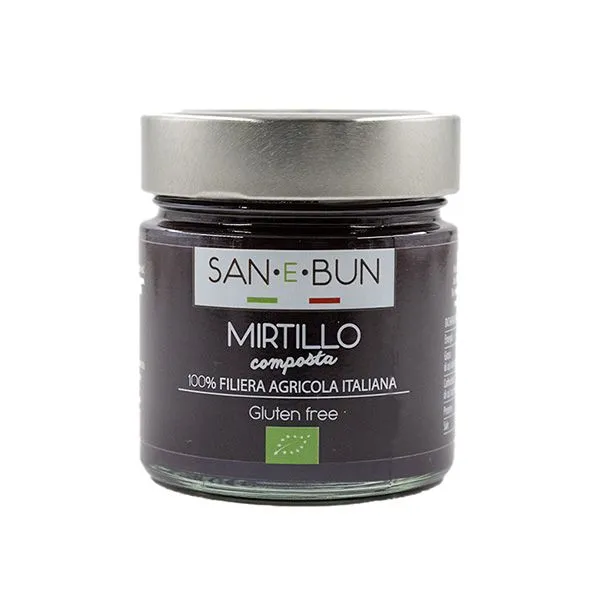 Ekologiczna konfitura jagodowa w szklanym słoiku