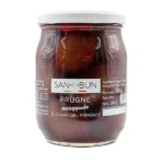 Śliwki w syropie w szklanym słoiku