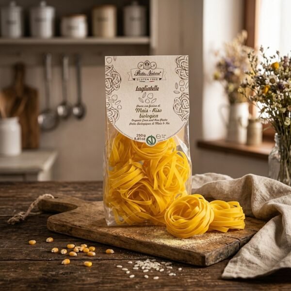 Makaron kukurydziany tagliatelle bezglutenowy BIO 250 g - podanie