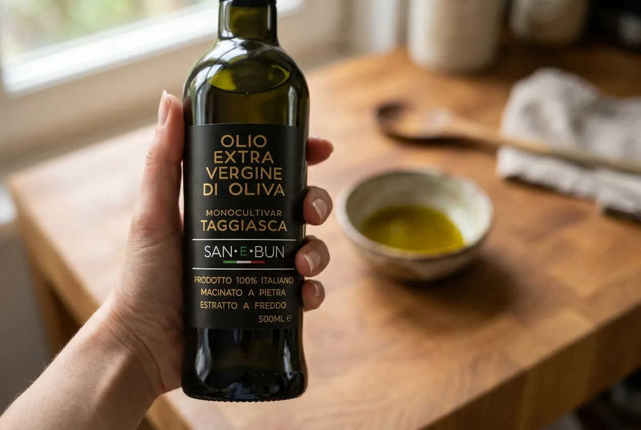 Etykieta oliwy z oliwek extra vergine Taggiasca
